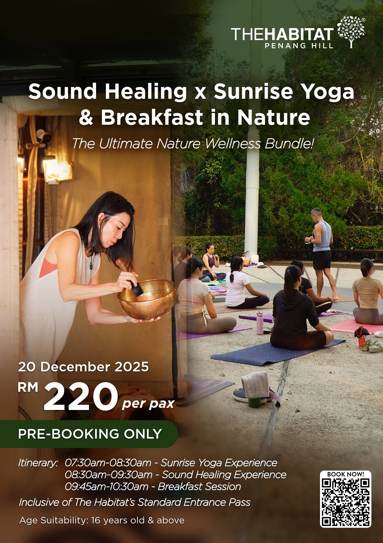 Sunrise Yoga x Sound Healing & Breakfast in Nature by The Habitat Penang Hill